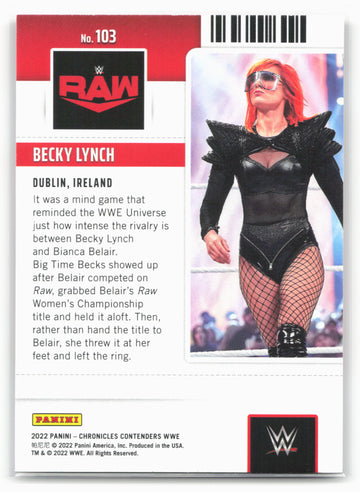 2022 Panini Chronicles WWE #103 Becky Lynch