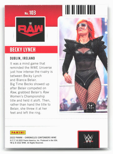 2022 Panini Chronicles WWE #103 Becky Lynch Bronze