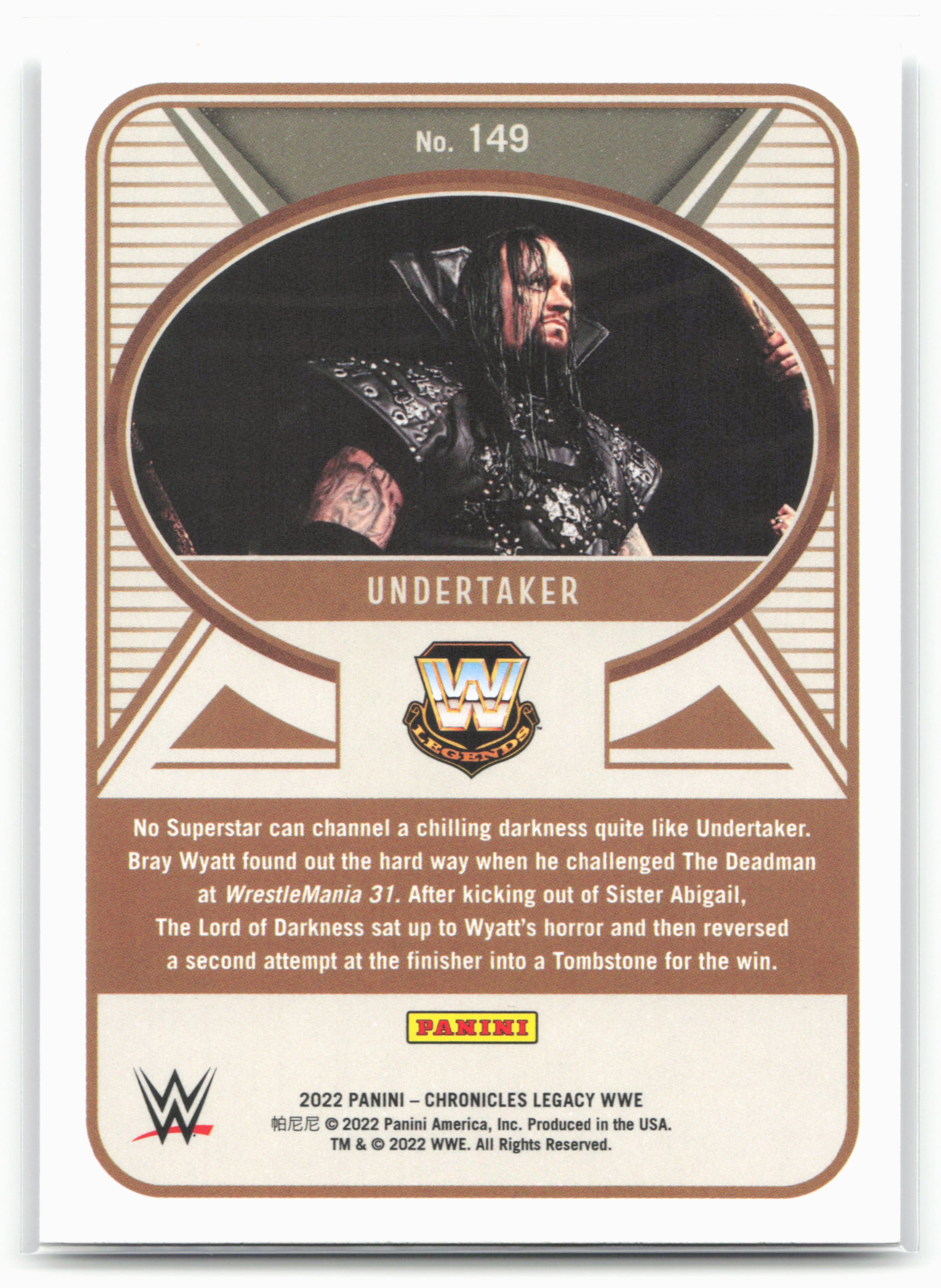 2022 Panini Chronicles WWE #149 Undertaker