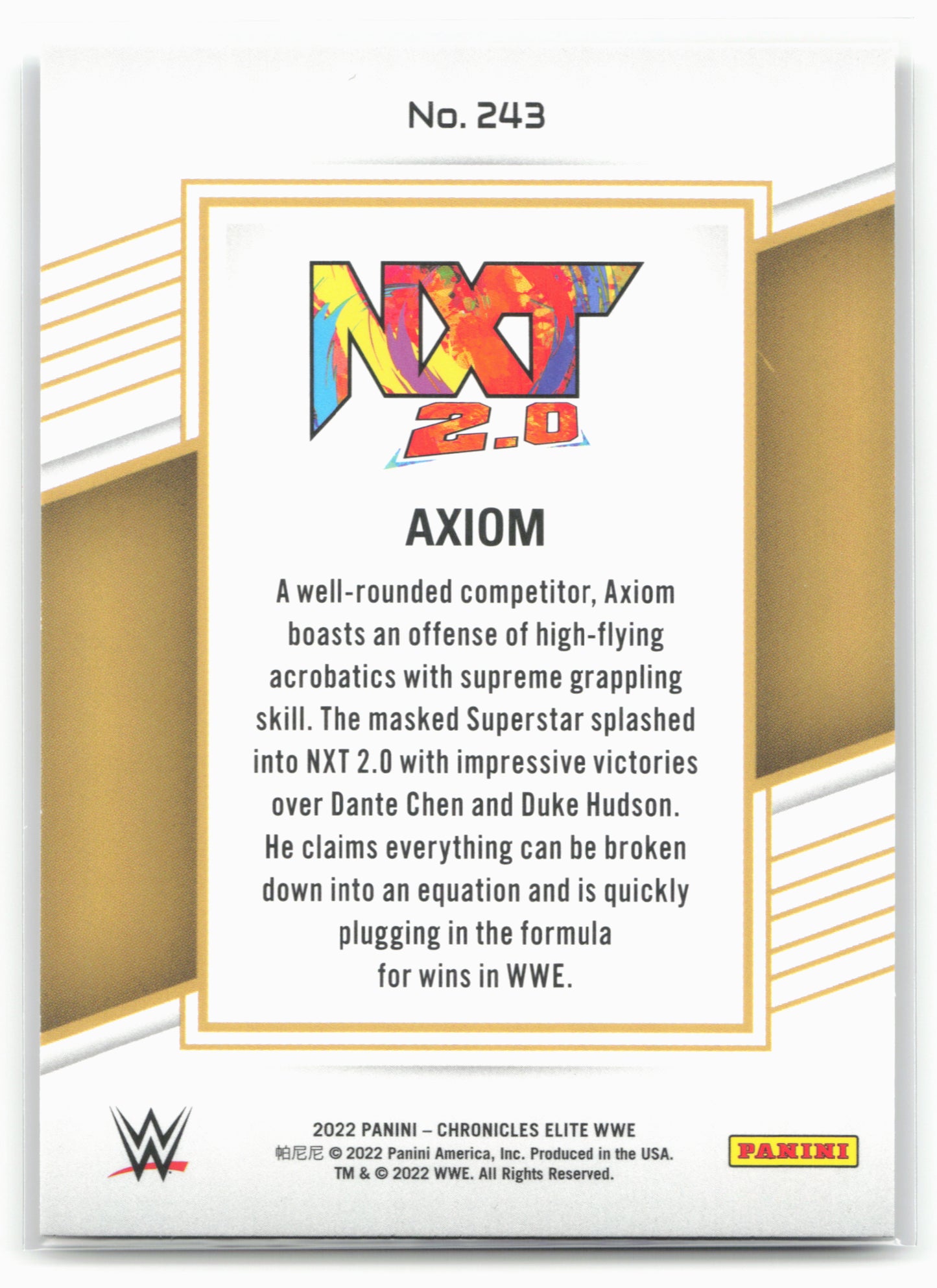 2022 Panini Chronicles WWE #243 Axiom