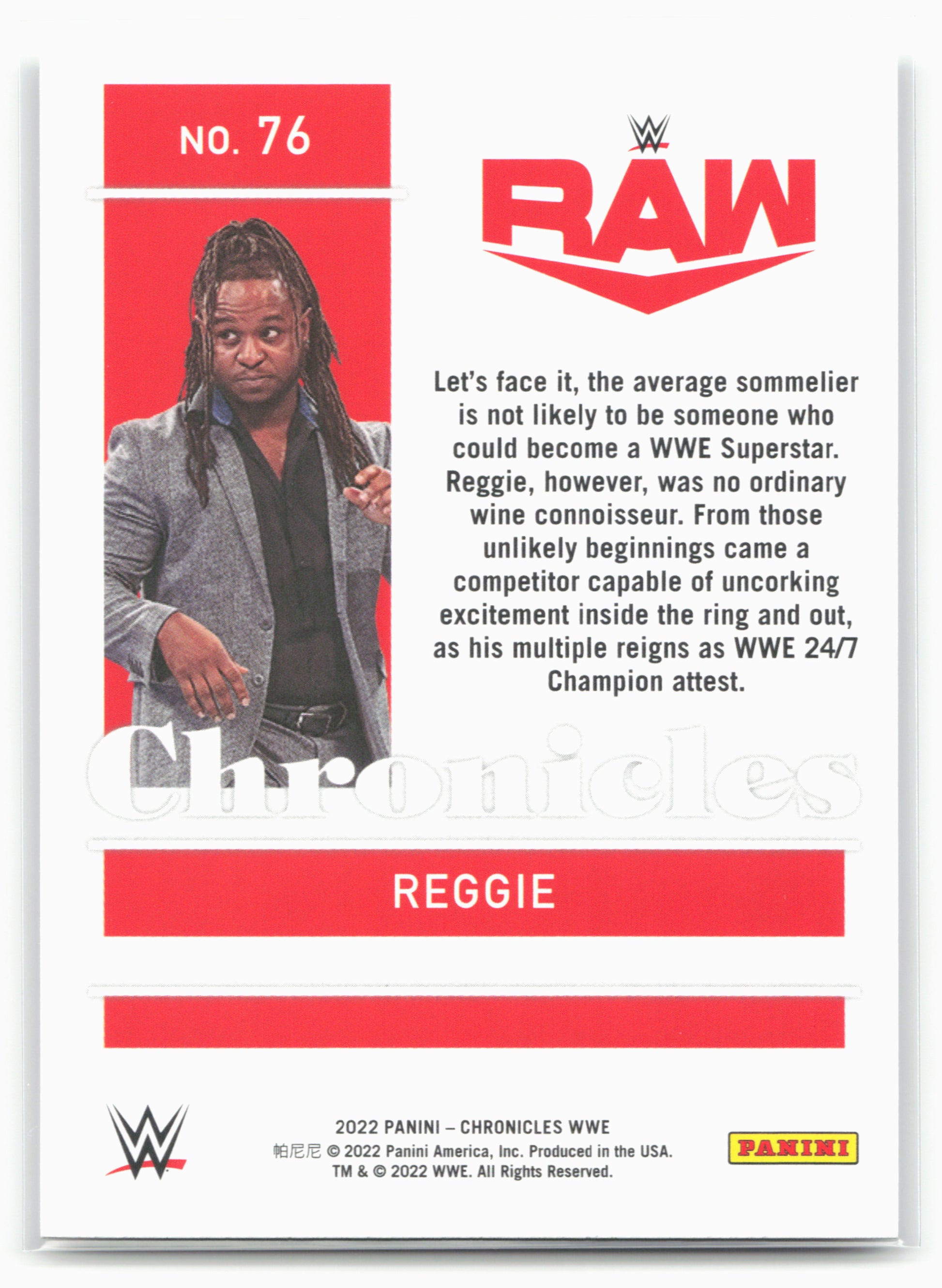 2022 Panini Chronicles WWE #76 Reggie