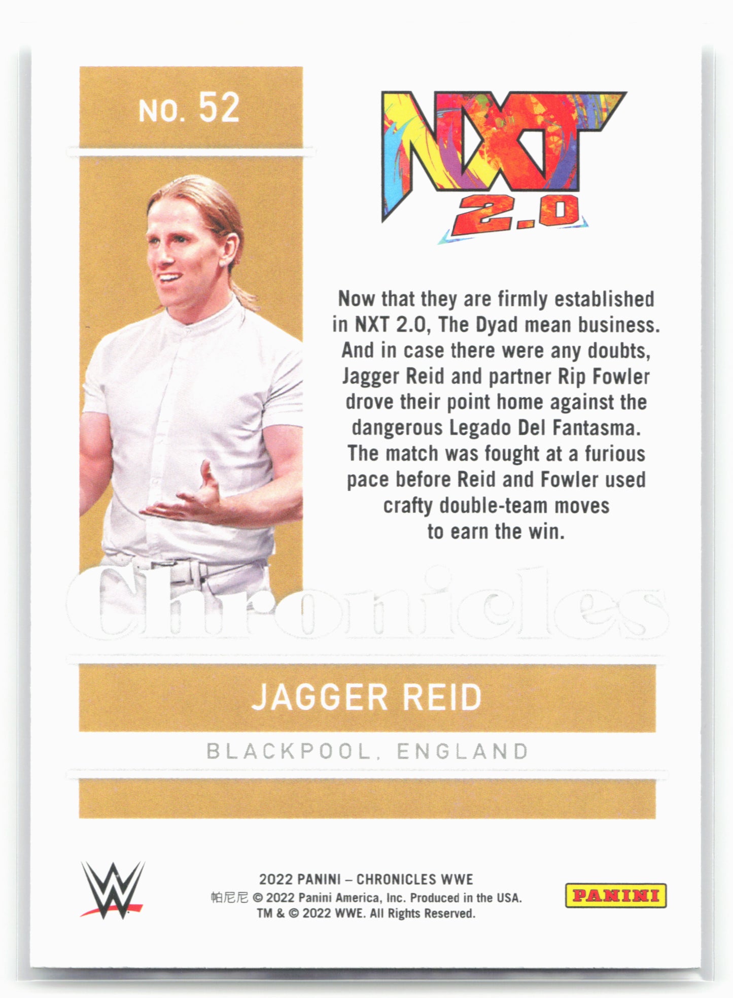 2022 Panini Chronicles WWE #52 Jagger Reid Bronze