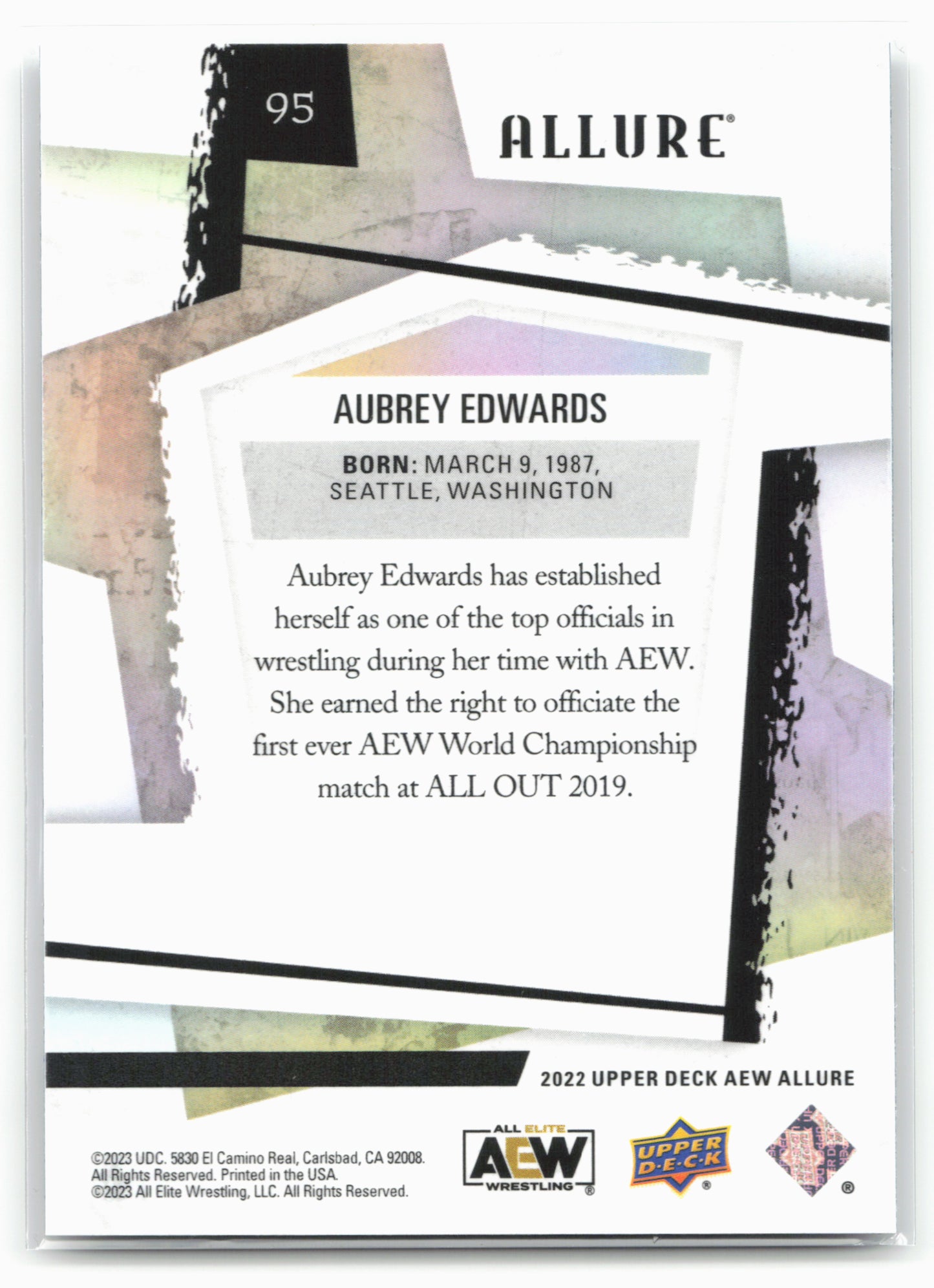 2022 Upper Deck Allure AEW #95 Aubrey Edwards