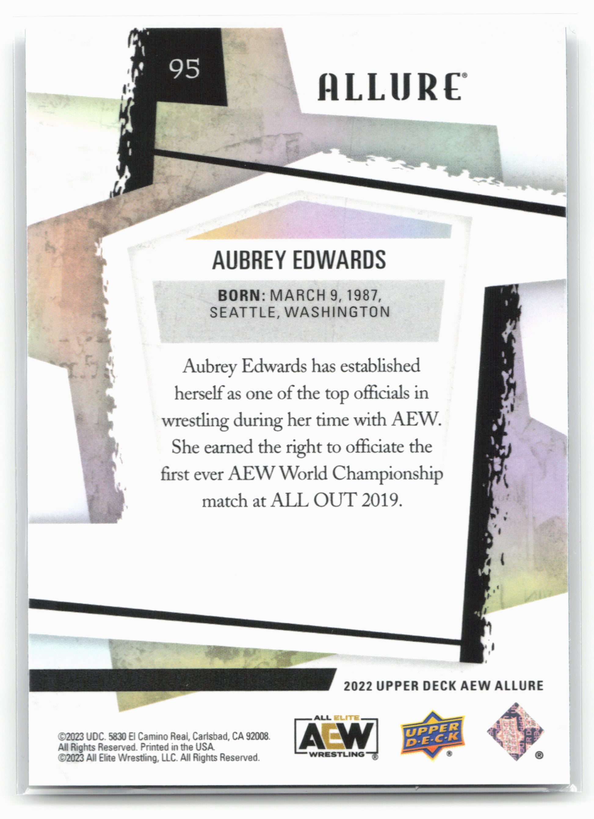 2022 Upper Deck Allure AEW #95 Aubrey Edwards