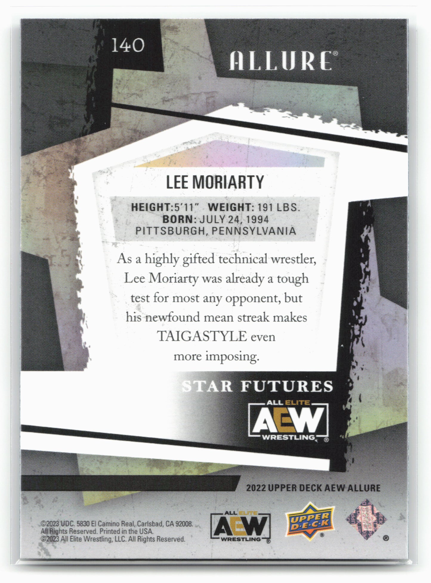 2022 Upper Deck Allure AEW #140 Lee Moriarty