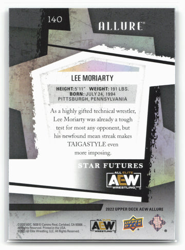 2022 Upper Deck Allure AEW #140 Lee Moriarty