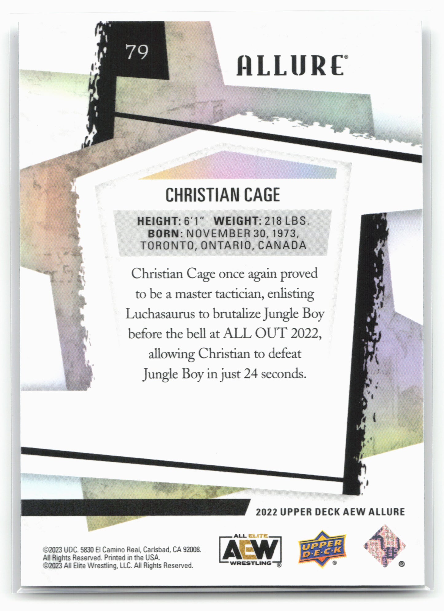 2022 Upper Deck Allure AEW #79 Christian Cage