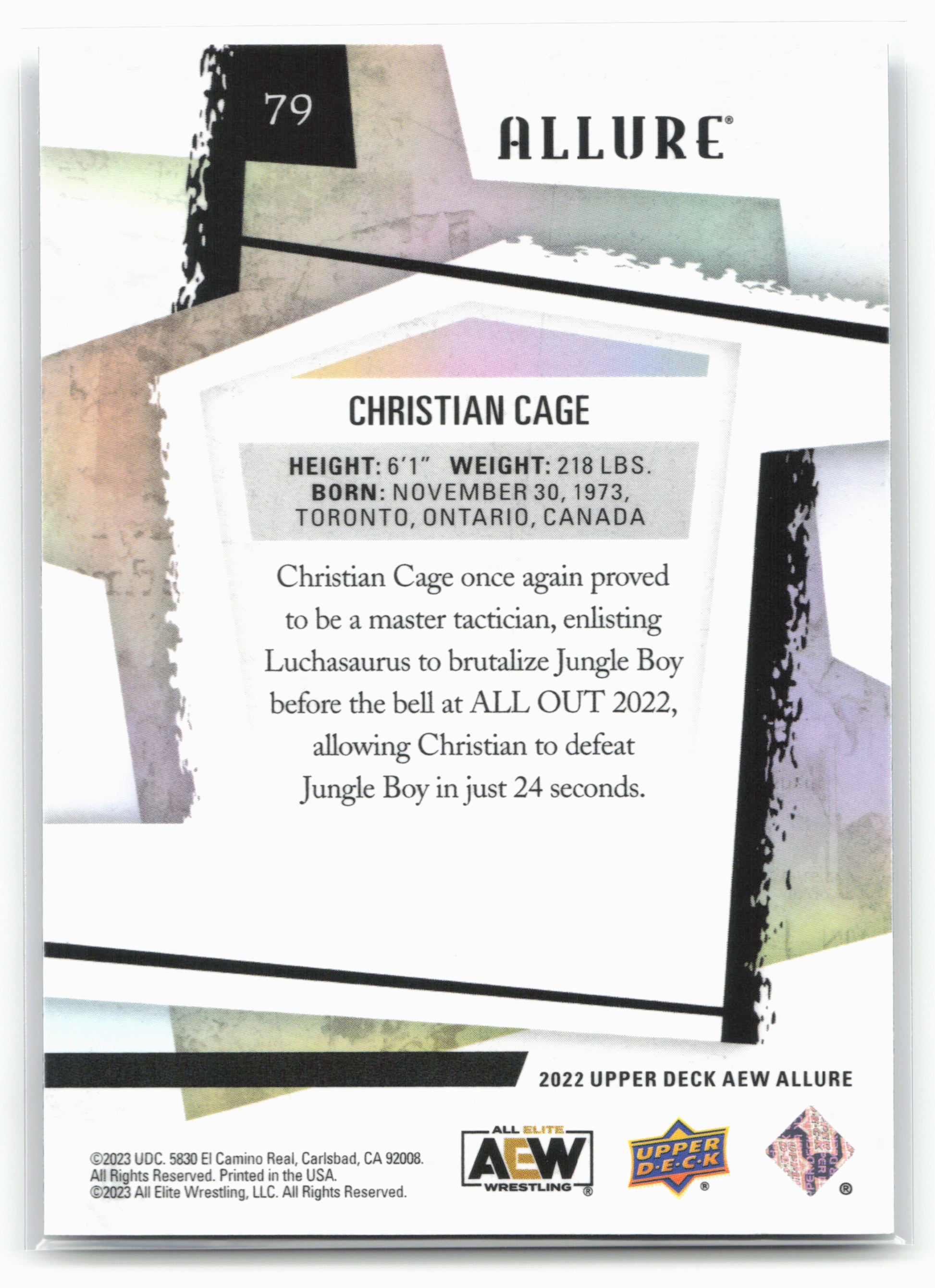2022 Upper Deck Allure AEW #79 Christian Cage