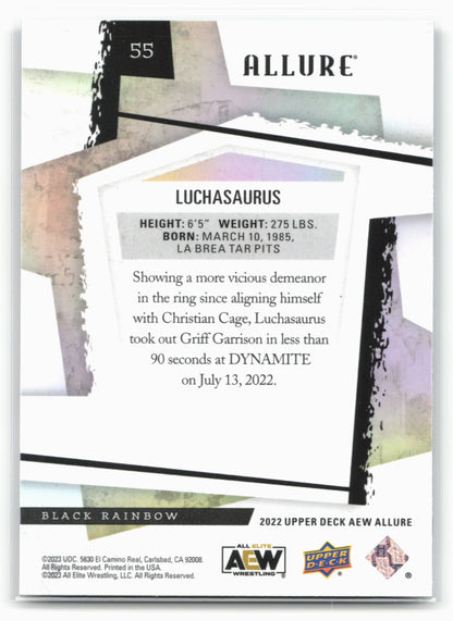 2022 Upper Deck Allure AEW #55 Luchasaurus Black Rainbow