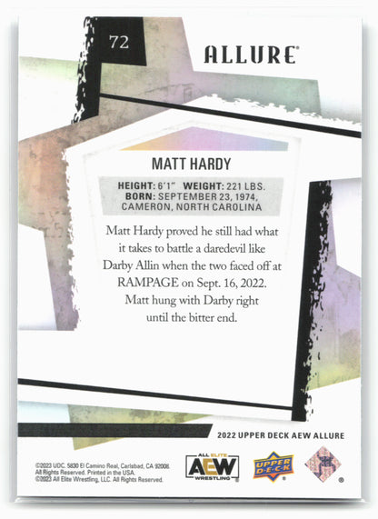 2022 Upper Deck Allure AEW #72 Matt Hardy