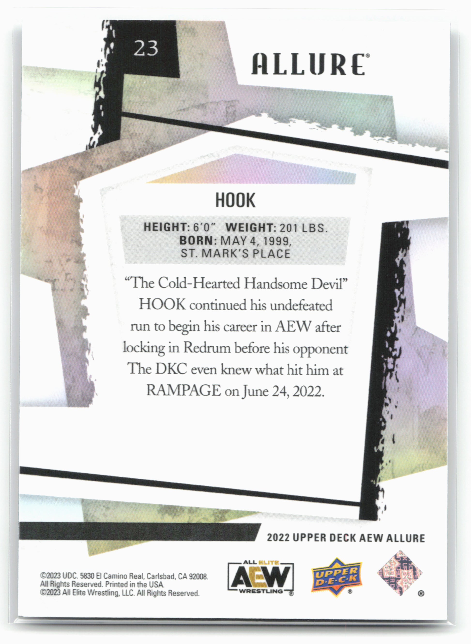 2022 Upper Deck Allure AEW #23 HOOK