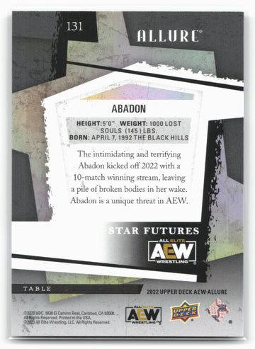 2022 Upper Deck Allure AEW #131 Abadon Table