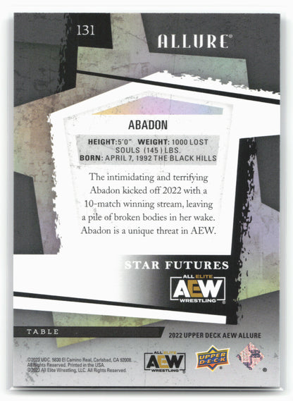 2022 Upper Deck Allure AEW #131 Abadon Table