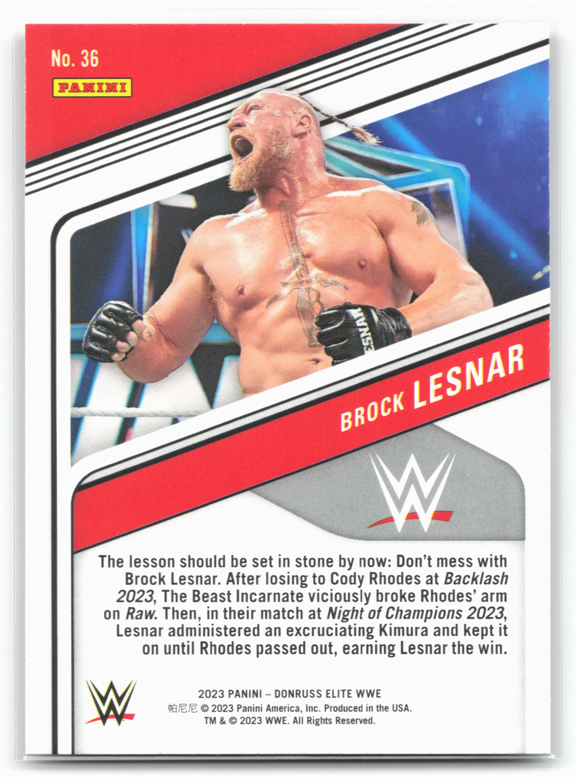 2023 Donruss Elite WWE #36 Brock Lesnar 16249