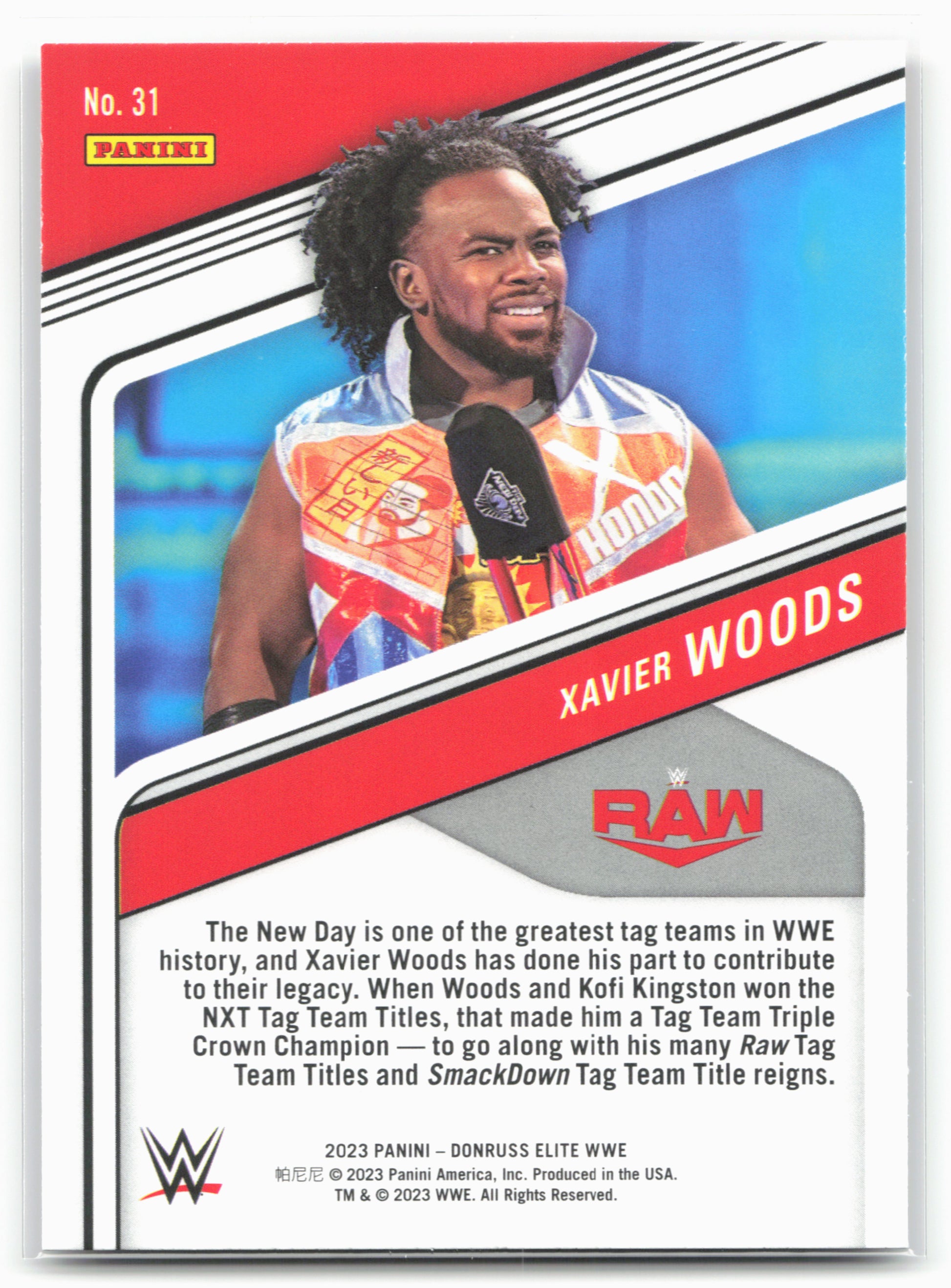 2023 Donruss Elite WWE #31 Xavier Woods 16253