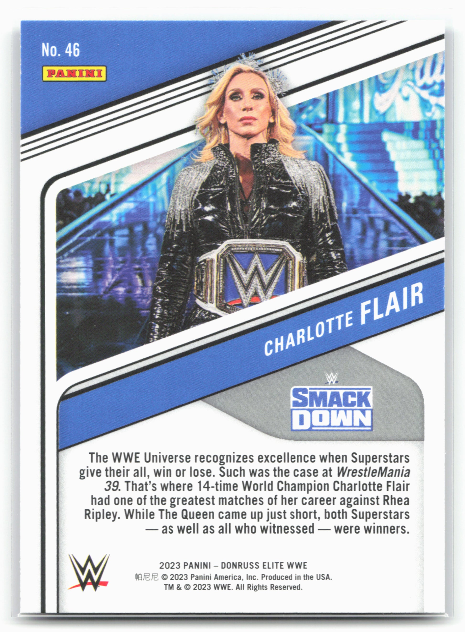 2023 Donruss Elite WWE #46 Charlotte Flair