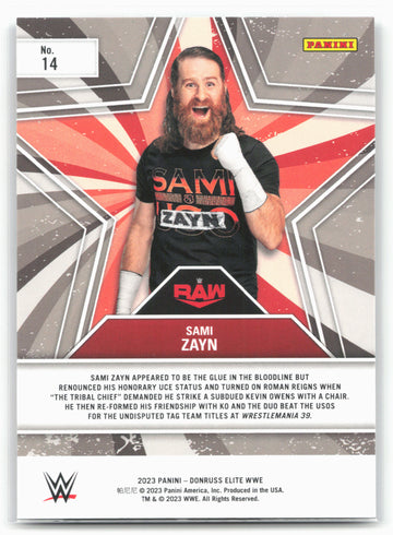 2023 Donruss Elite WWE #14 Sami Zayn Star Status Green