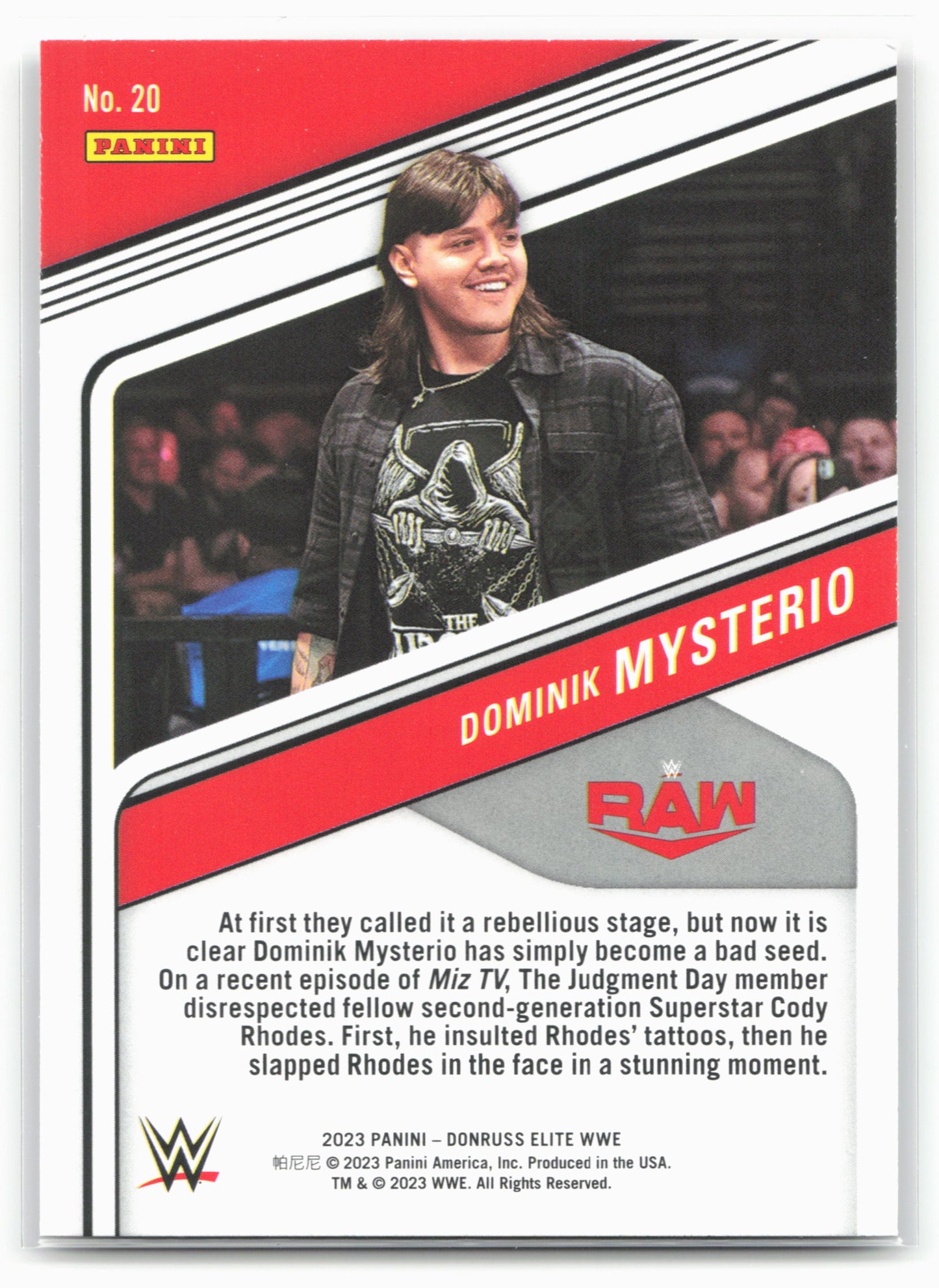 2023 Donruss Elite WWE #20 "Dirty" Dominik Mysterio 16263