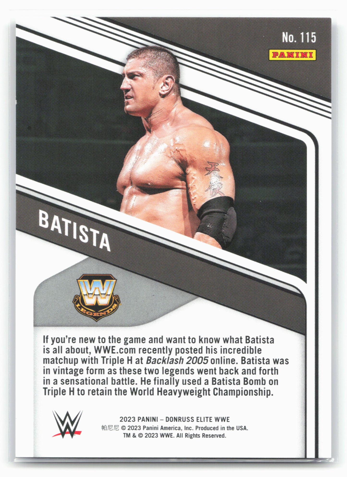 2023 Donruss Elite WWE #115 Batista Status Explosion