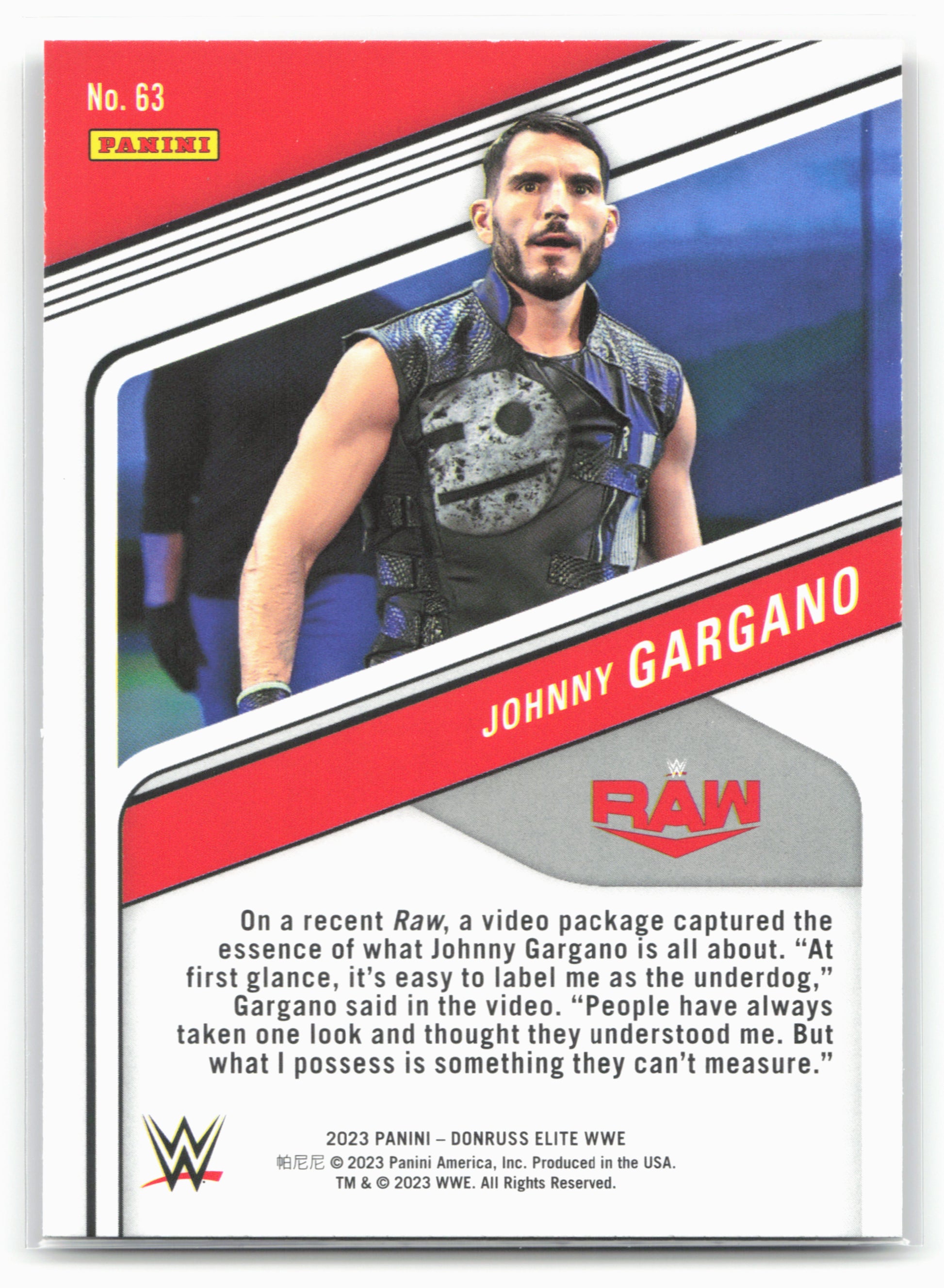 2023 Donruss Elite WWE #63 Johnny Gargano