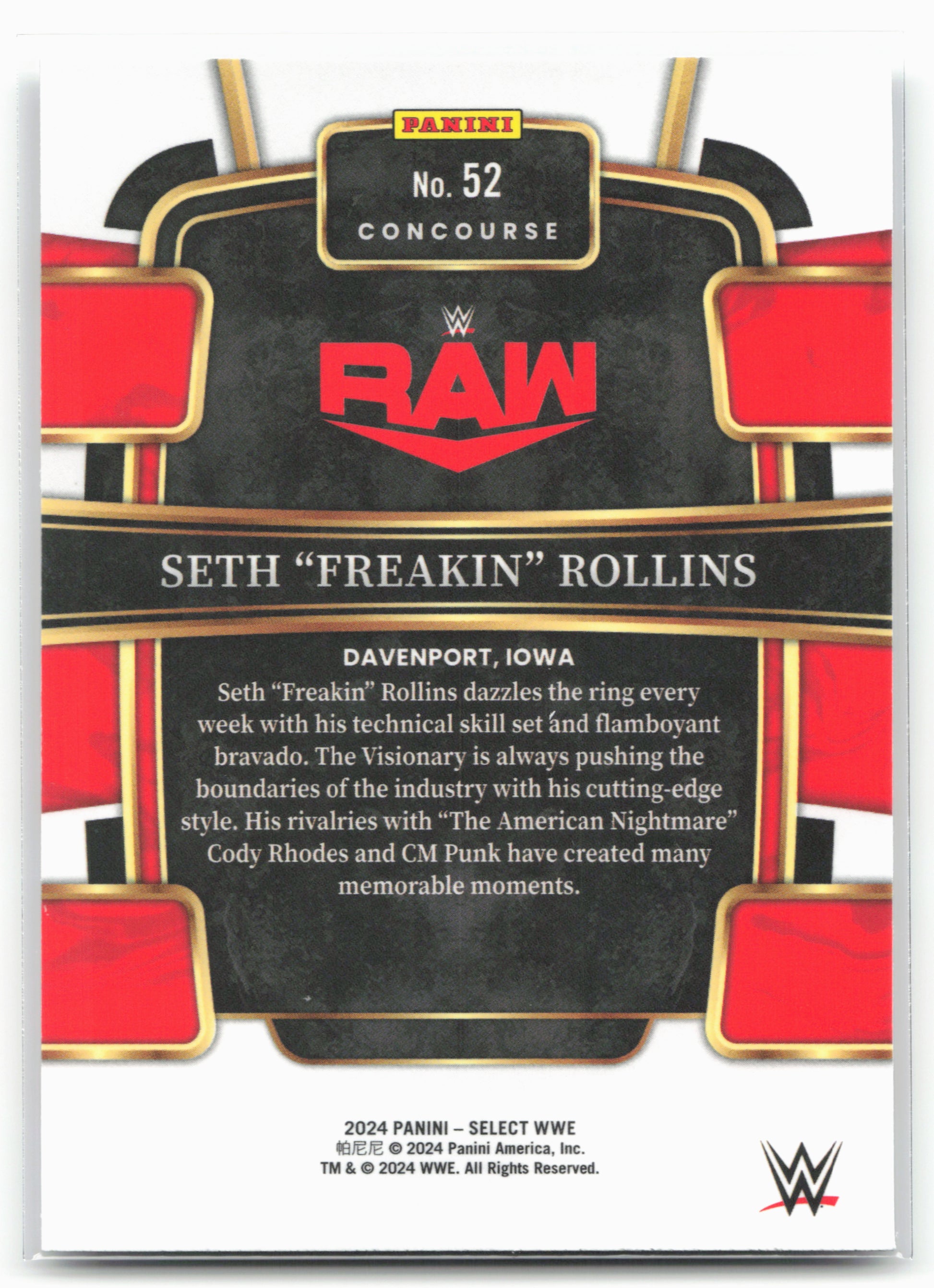 2024 Panini Select WWE #52 Seth “Freakin” Rollins 16272