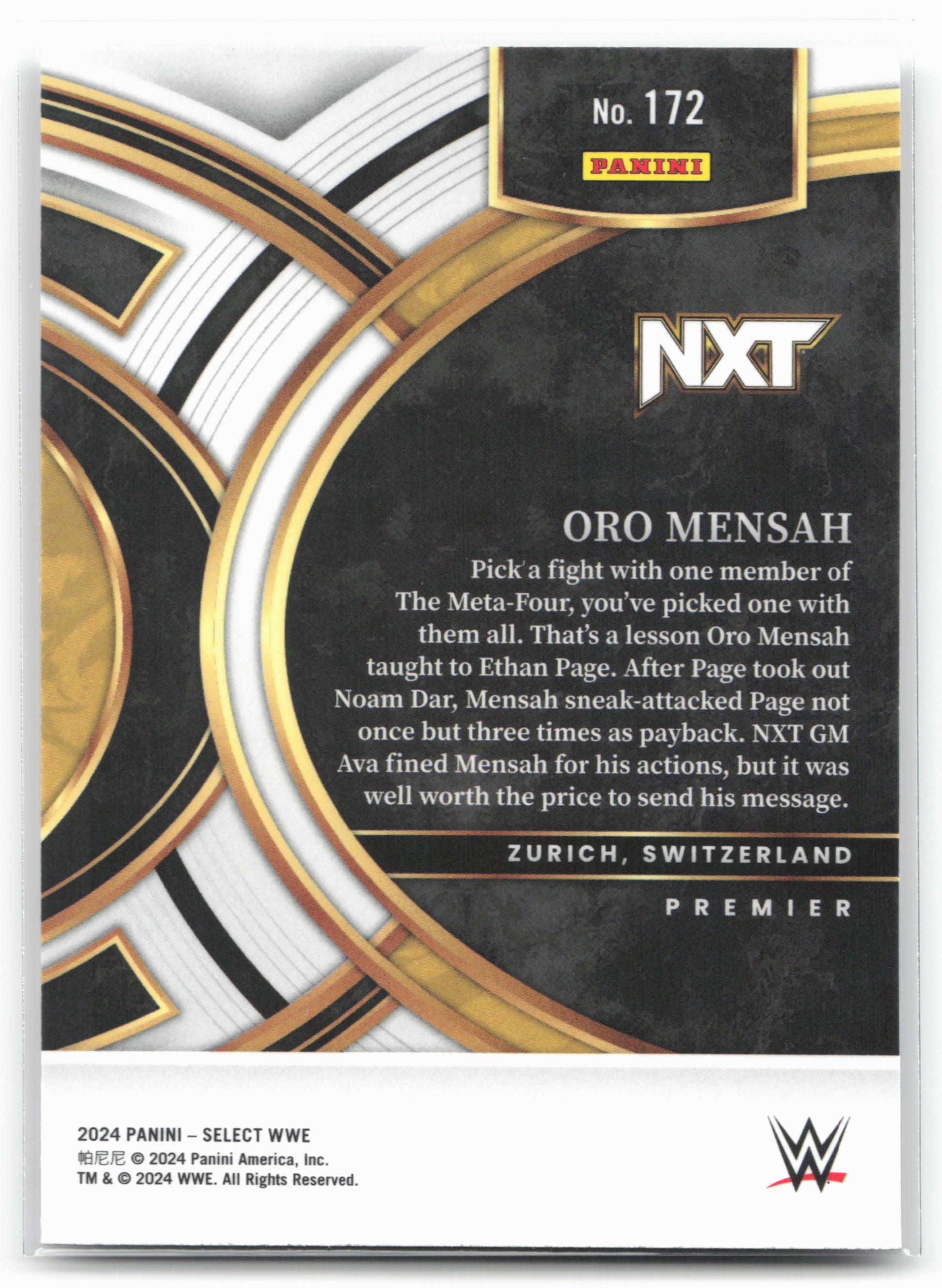 2024 Panini Select WWE #172 Oro Mensah 16274