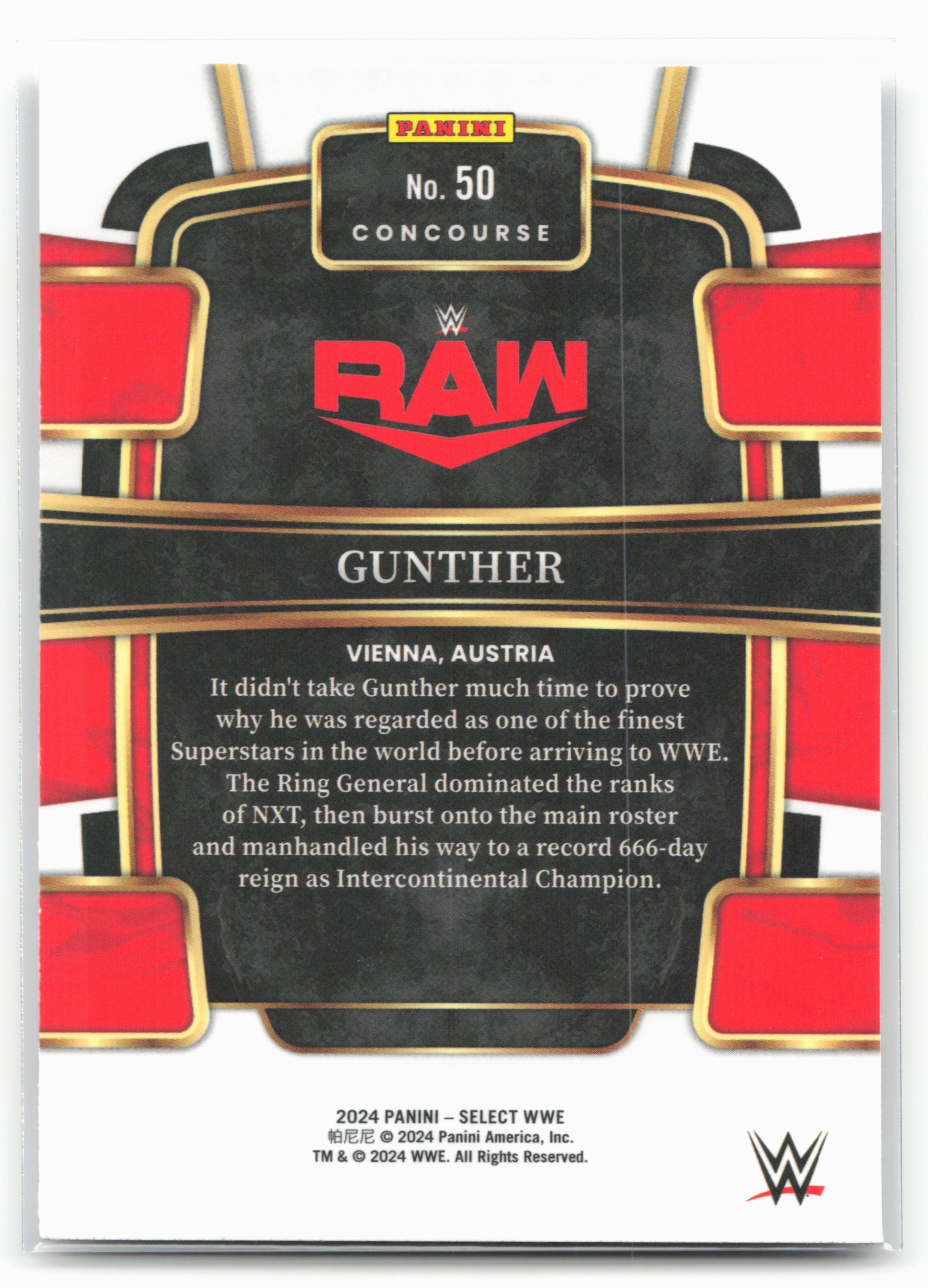 2024 Panini Select WWE #50 Gunther 16276