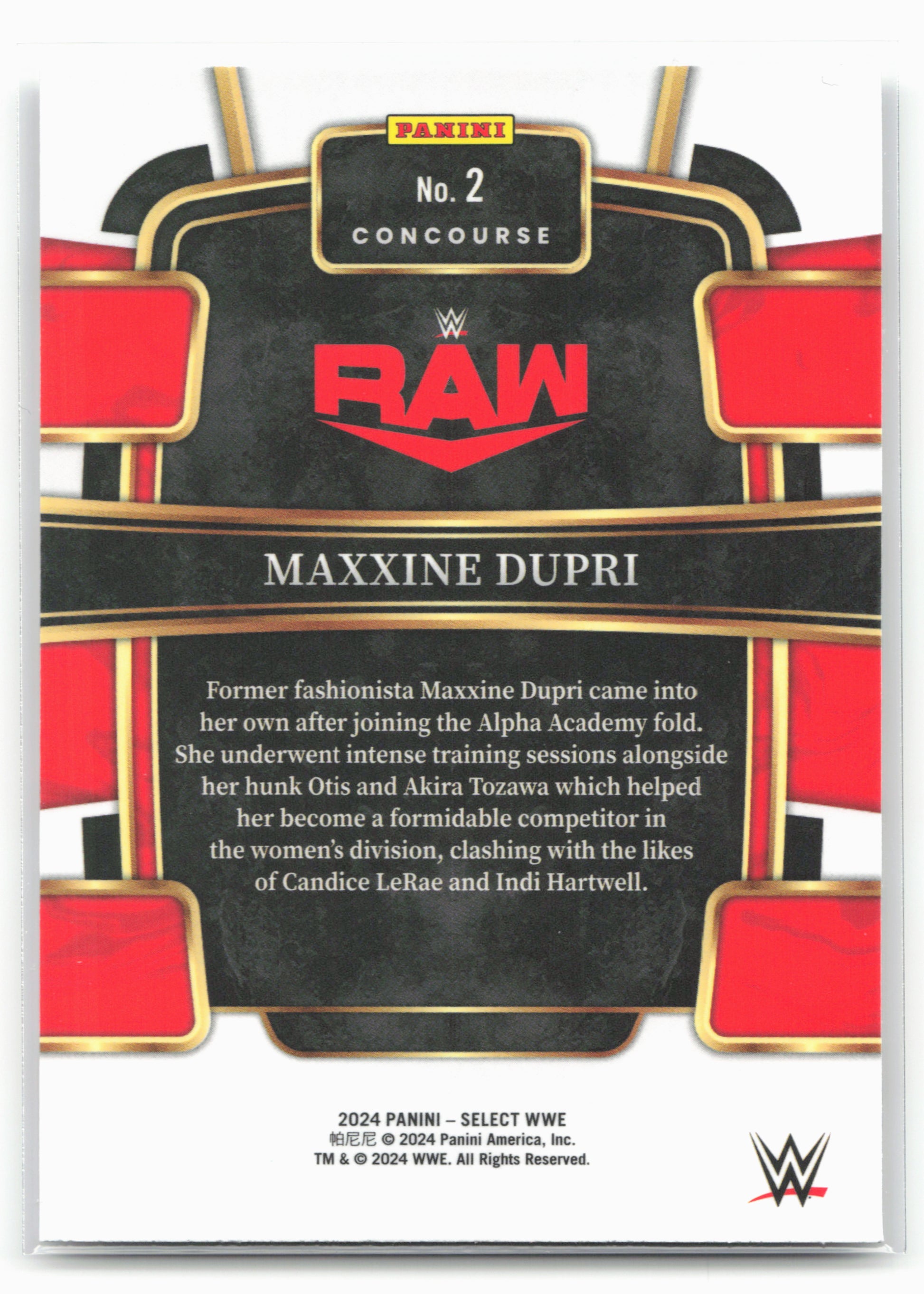 2024 Panini Select WWE #2 Maxxine Dupri 16287
