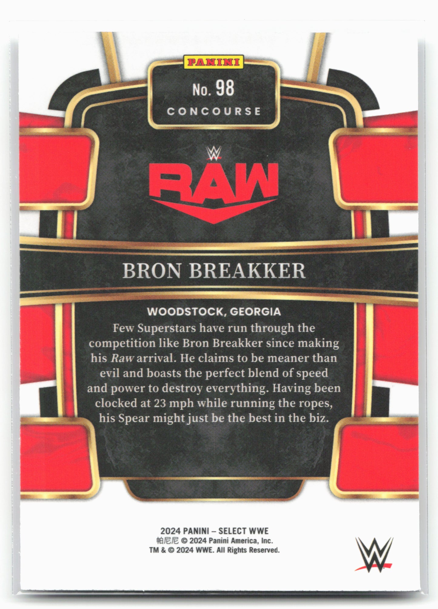 2024 Panini Select WWE #98 Bron Breakker 16290
