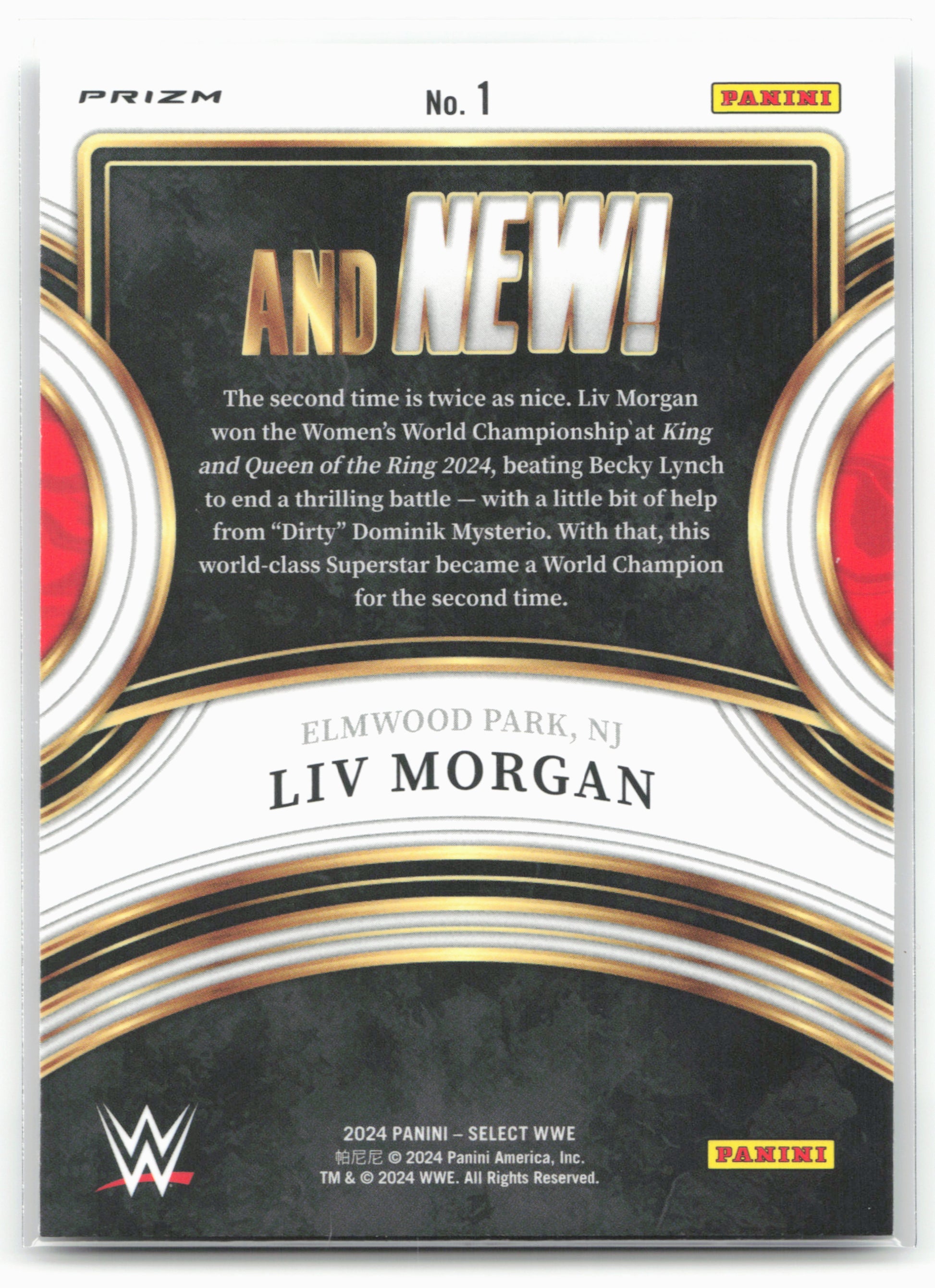 2024 Panini Select WWE #1 Liv Morgan And NEW! 16304