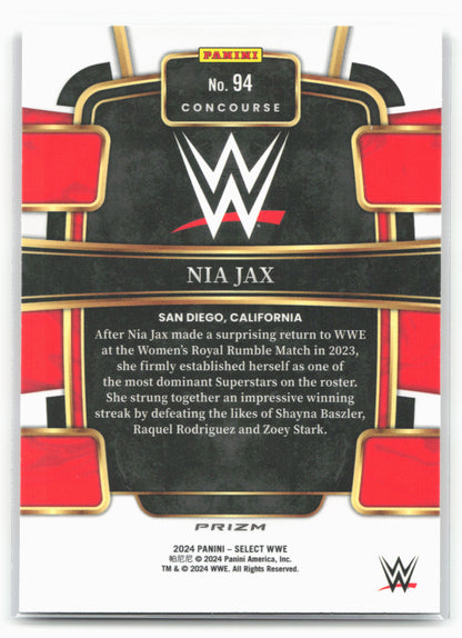 2024 Panini Select WWE #94 Nia Jax Tri-Color Prizms 16306