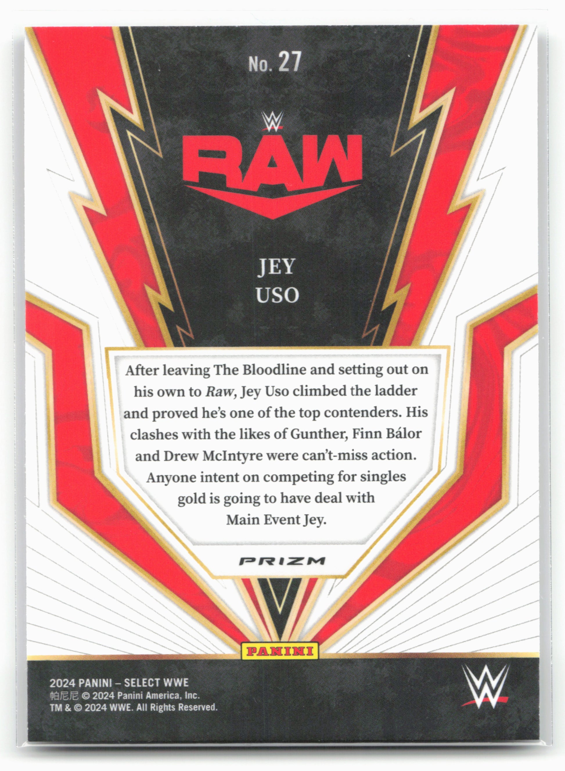 2024 Panini Select WWE #27 Jey Uso Turbo Charged 16313