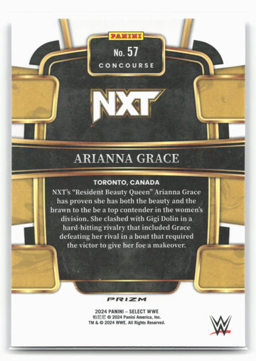 2024 Panini Select WWE #57 Arianna Grace Silver Prizms 16314