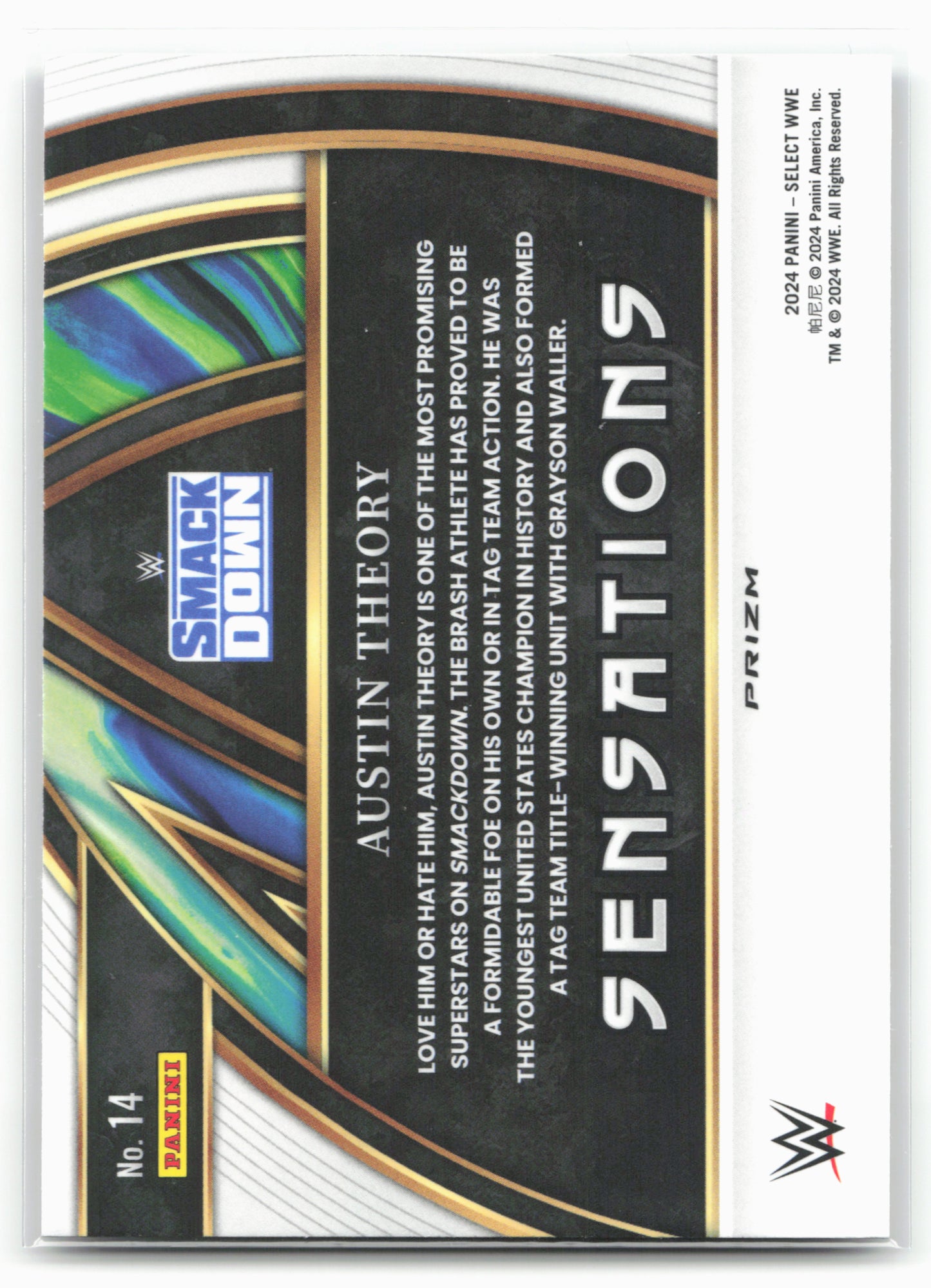 2024 Panini Select WWE #14 Austin Theory Sensations 16315