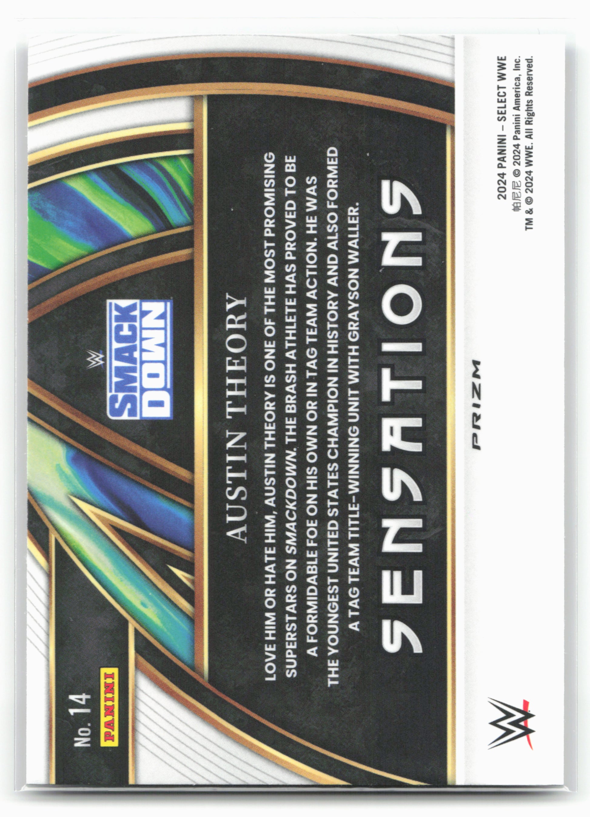 2024 Panini Select WWE #14 Austin Theory Sensations 16315