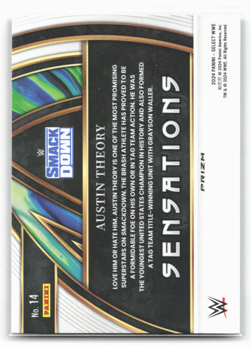 2024 Panini Select WWE #14 Austin Theory Sensations 16315