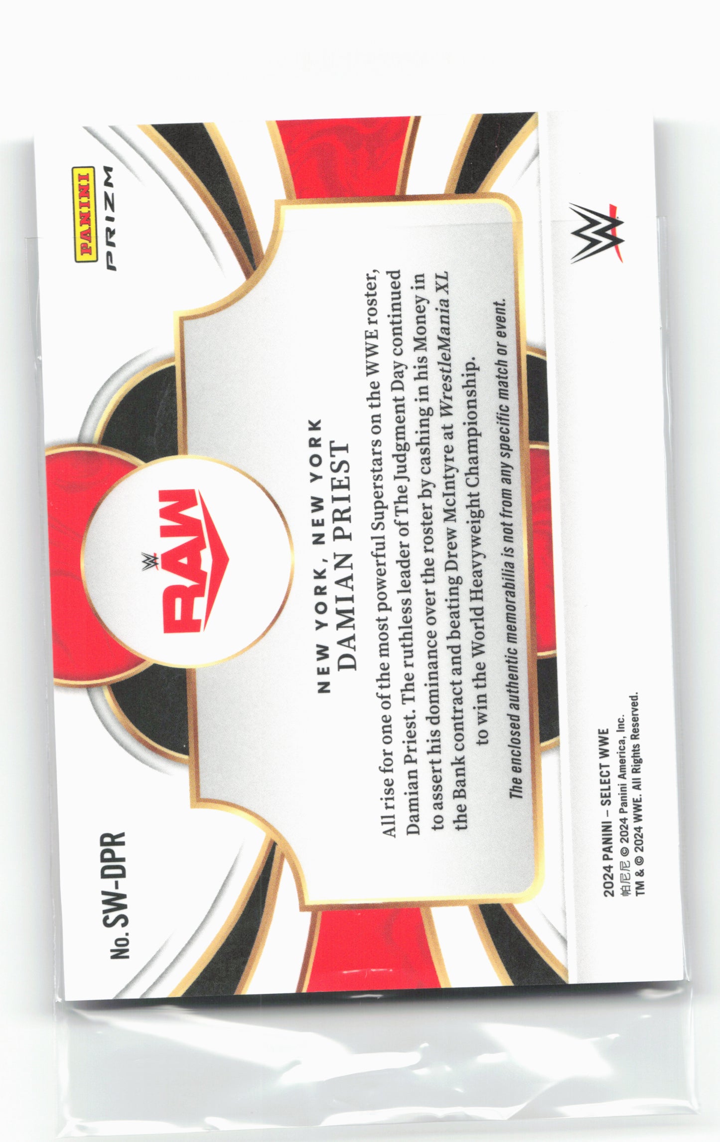 2024 Panini Select WWE #SW-DPR Damian Priest Selective Swatches 16322