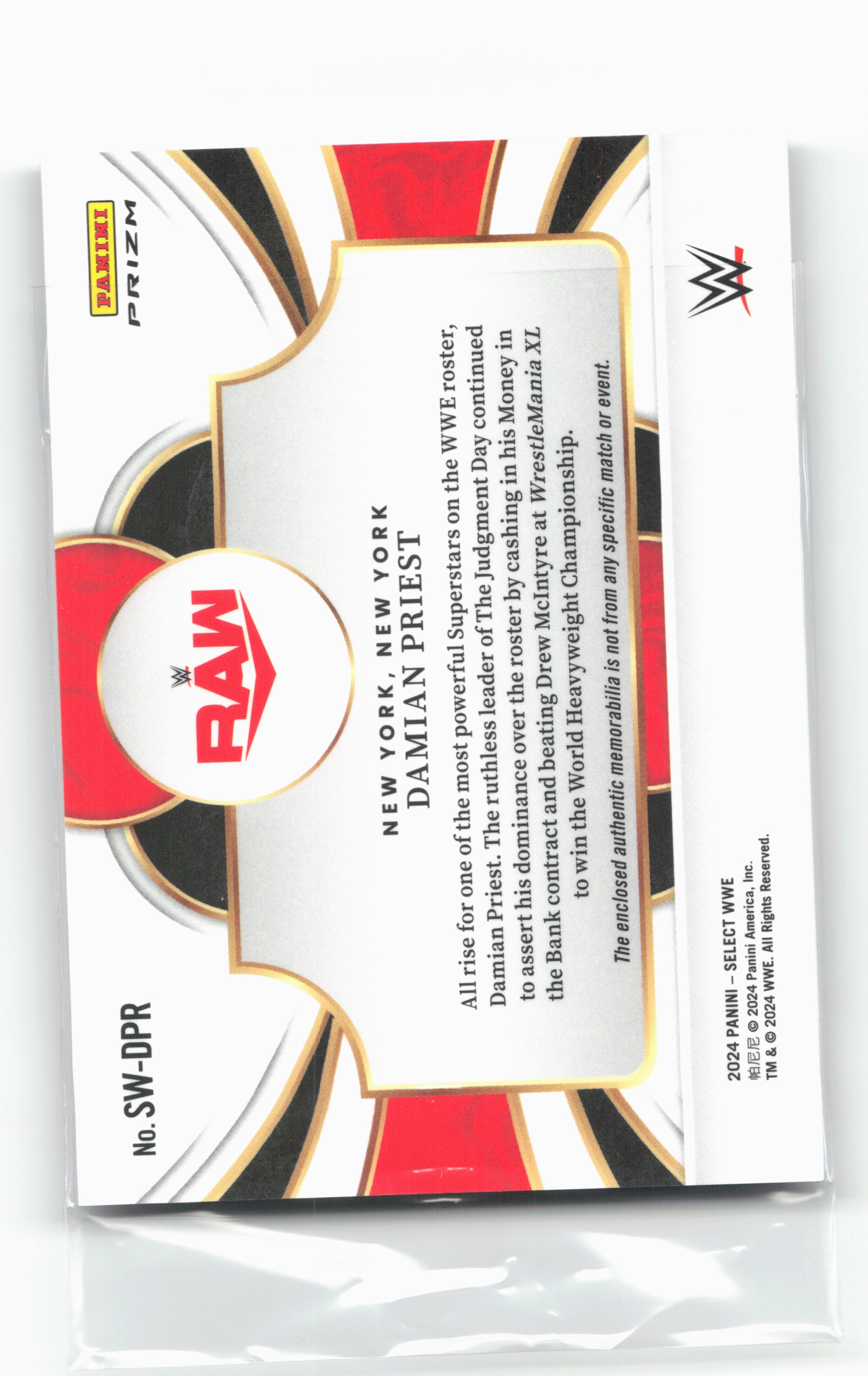 2024 Panini Select WWE #SW-DPR Damian Priest Selective Swatches 16322