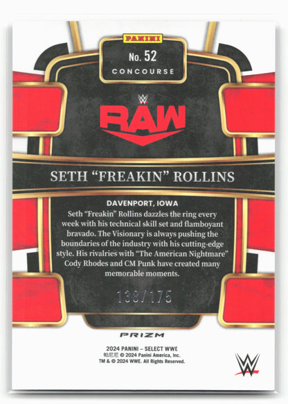 2024 Panini Select WWE #52 Seth “Freakin” Rollins Red Prizms