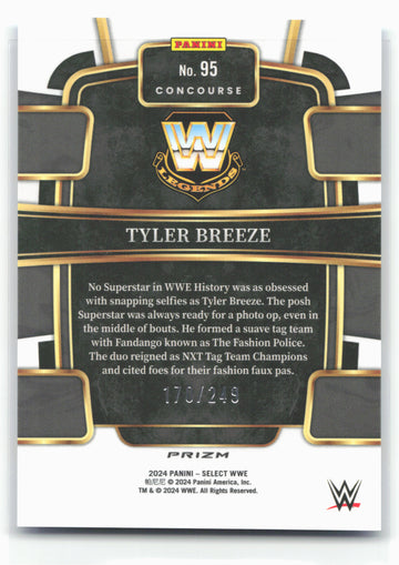 2024 Panini Select WWE #95 Tyler Breeze Light Blue Prizms