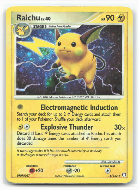 Diamond & Pearl Mysterious Treasures Raichu Holo #15/123 - Holo - Swirl