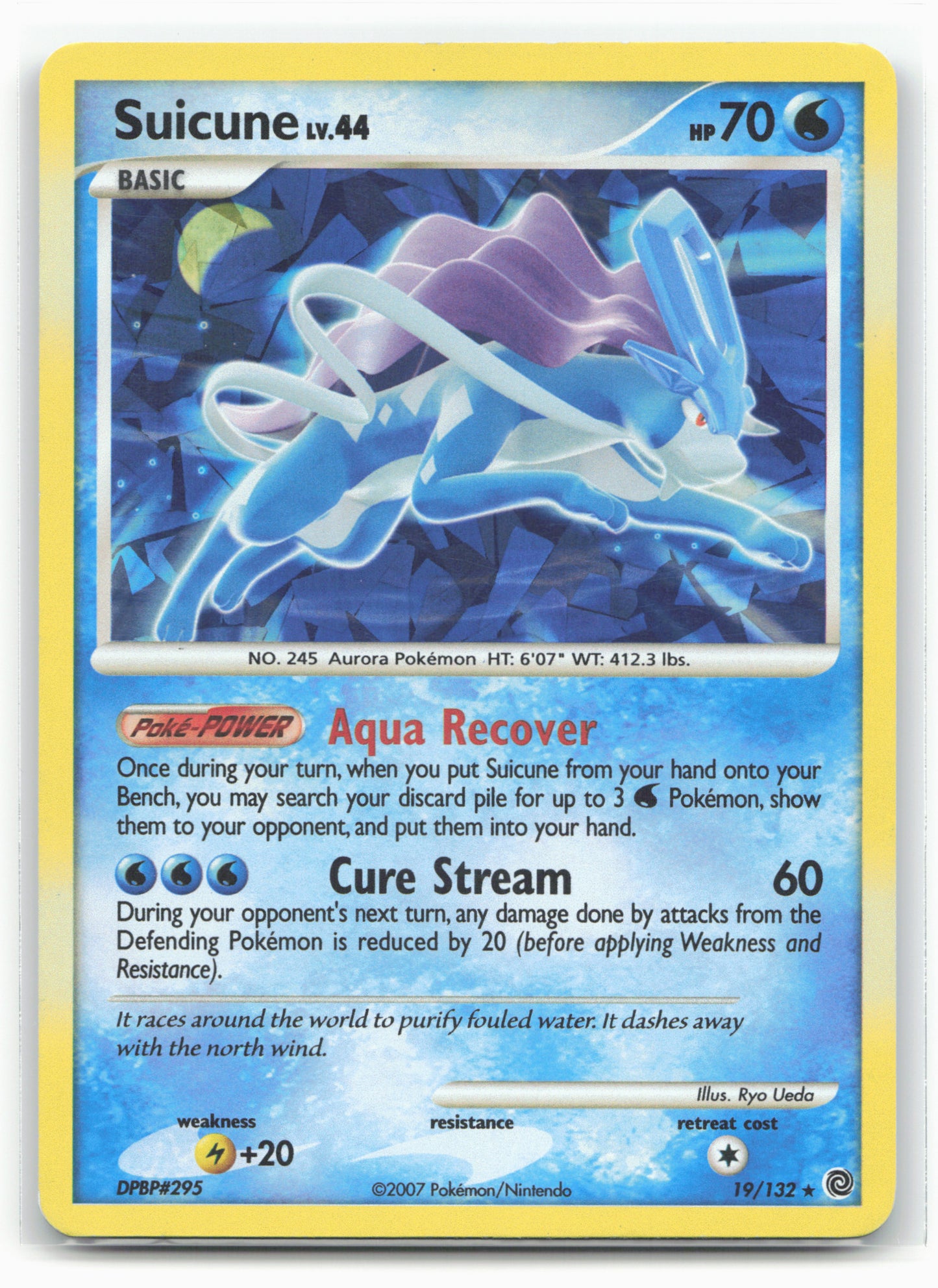 Miscellaneous Cards & Products #019/132 Suicune Cracked Ice Holo - 16370