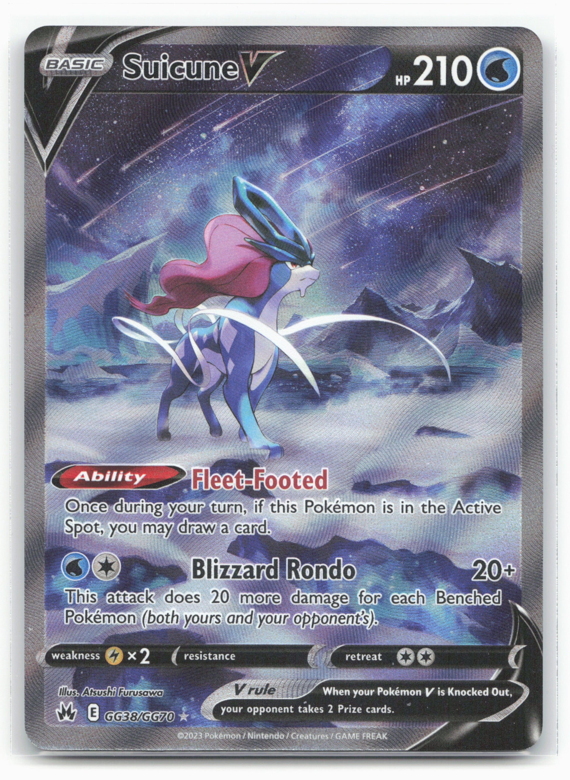Crown Zenith: Galarian Gallery #GG38/GG70 Suicune V Holo - 16377