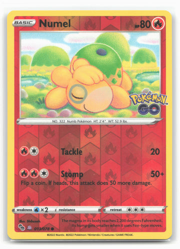 Pokemon GO #013/078 Numel (Peelable Ditto) Reverse Holo - 16402