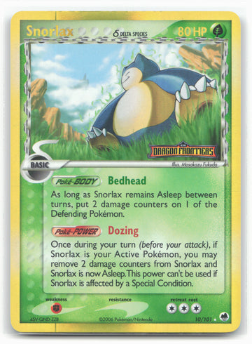 Dragon Frontiers #10/101 Snorlax (Delta Species) Holo - Swirl - Stamped - 16414