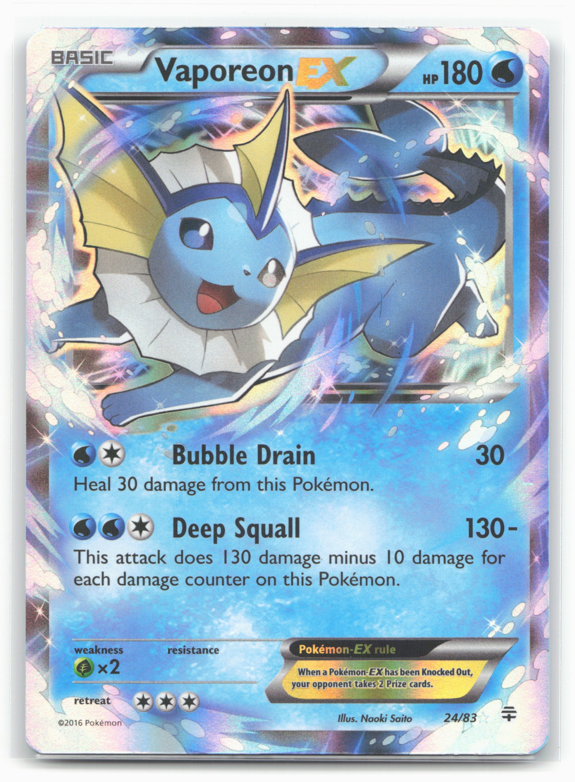 Generations #24/83 Vaporeon EX Holo - 16433
