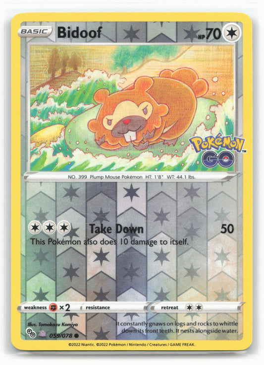 Pokemon GO #059/078 Bidoof (Peelable Ditto) Reverse Holo - 16442