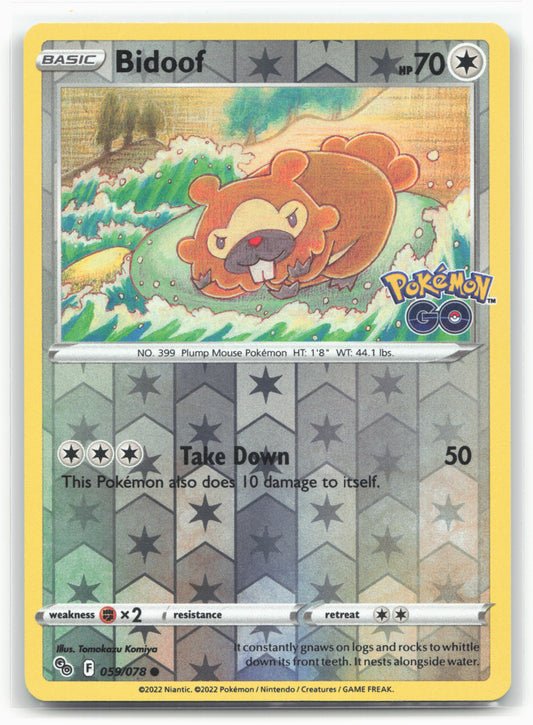 Pokemon GO #059/078 Bidoof Reverse Holo - 16444