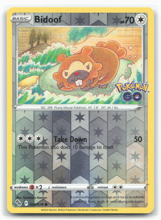 Pokemon GO #059/078 Bidoof Reverse Holo - 16446