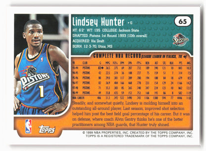 1999-00 Topps #65 Lindsey Hunter NM